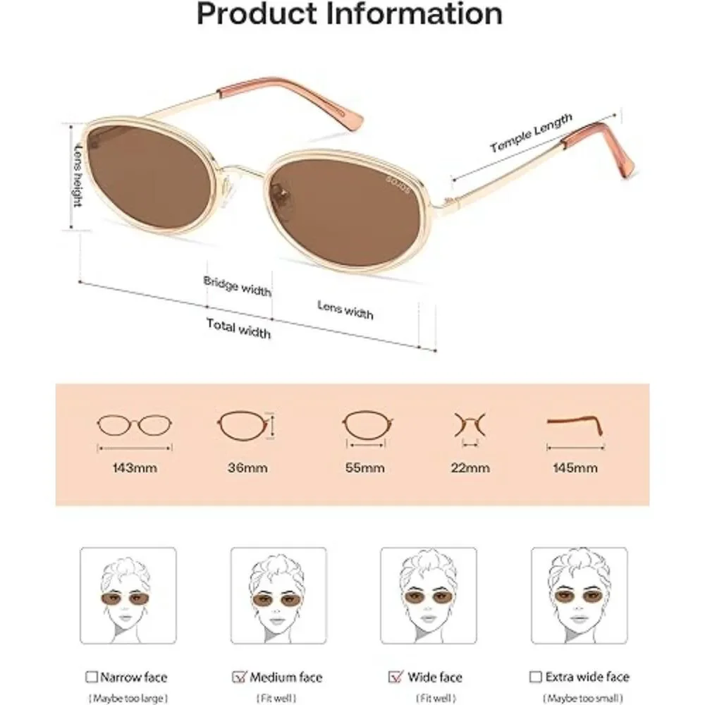 Trendy Oval Round Polarized Sunglasses for Men and Women Retro SJ1248